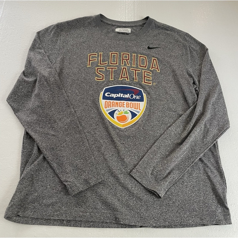 Florida State University Seminoles Team Issued Nike Orange Bowl Shirt Sz XL